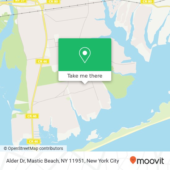 Alder Dr, Mastic Beach, NY 11951 map