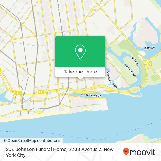 Mapa de S.A. Johnson Funeral Home, 2203 Avenue Z