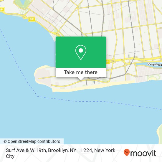 Mapa de Surf Ave & W 19th, Brooklyn, NY 11224