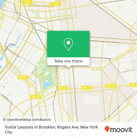 Mapa de Guitar Lessons in Brooklyn, Rogers Ave