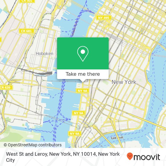 Mapa de West St and Leroy, New York, NY 10014