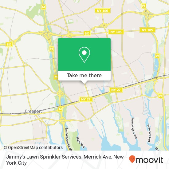 Jimmy's Lawn Sprinkler Services, Merrick Ave map