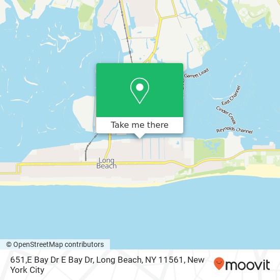 Mapa de 651,E Bay Dr E Bay Dr, Long Beach, NY 11561