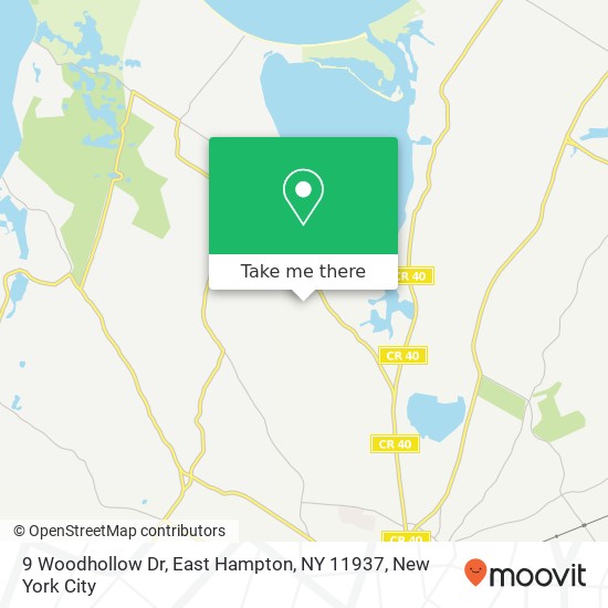 Mapa de 9 Woodhollow Dr, East Hampton, NY 11937