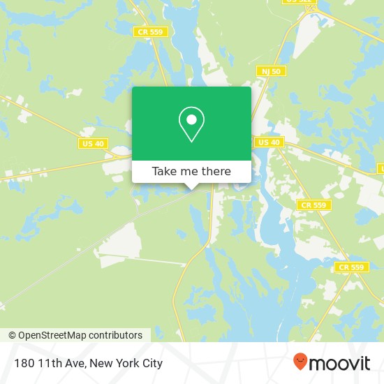 Mapa de 180 11th Ave, Mays Landing, NJ 08330