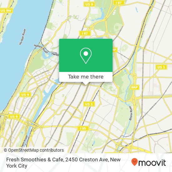 Mapa de Fresh Smoothies & Cafe, 2450 Creston Ave