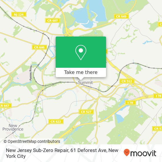 Mapa de New Jersey Sub-Zero Repair, 61 Deforest Ave