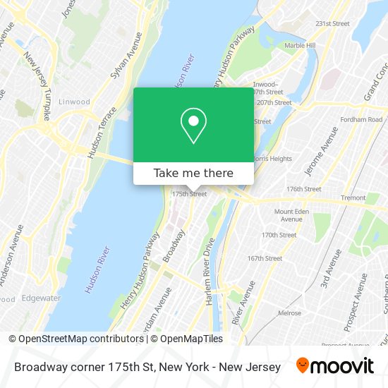 Mapa de Broadway corner 175th St
