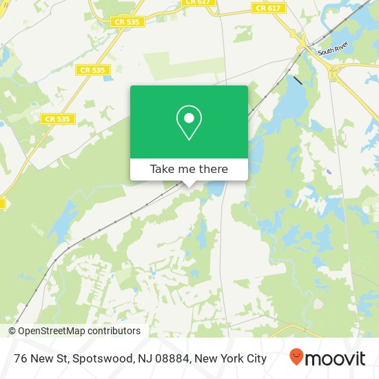 Mapa de 76 New St, Spotswood, NJ 08884