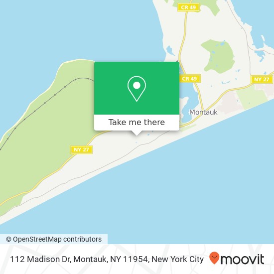 Mapa de 112 Madison Dr, Montauk, NY 11954