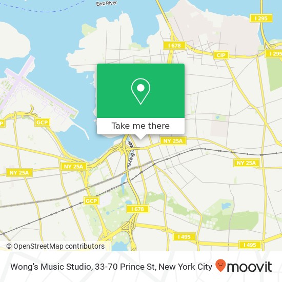 Mapa de Wong's Music Studio, 33-70 Prince St