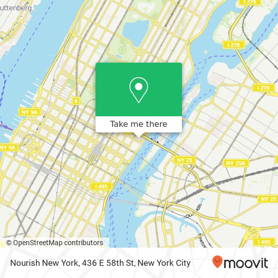 Nourish New York, 436 E 58th St map