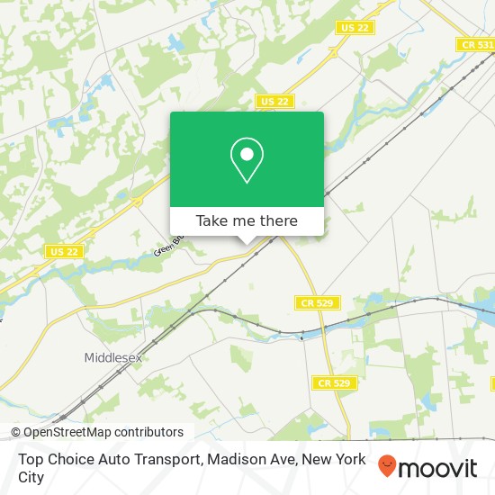 Top Choice Auto Transport, Madison Ave map