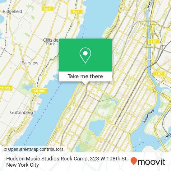 Hudson Music Studios Rock Camp, 323 W 108th St map