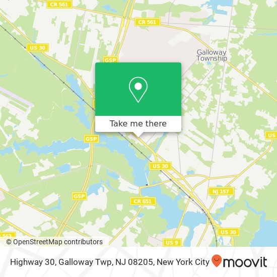 Highway 30, Galloway Twp, NJ 08205 map