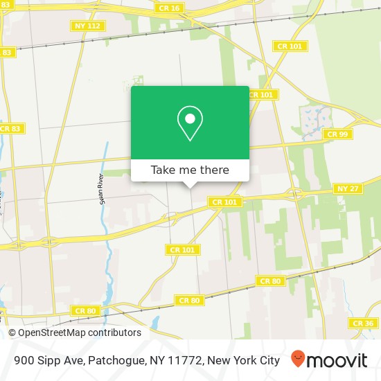 Mapa de 900 Sipp Ave, Patchogue, NY 11772