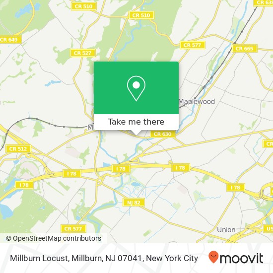 Mapa de Millburn Locust, Millburn, NJ 07041