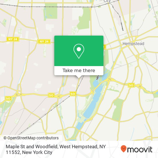 Maple St and Woodfield, West Hempstead, NY 11552 map