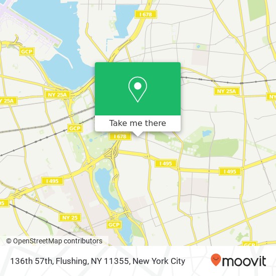 136th 57th, Flushing, NY 11355 map