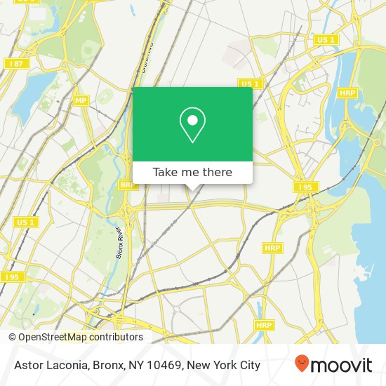 Mapa de Astor Laconia, Bronx, NY 10469