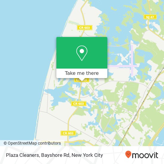 Plaza Cleaners, Bayshore Rd map
