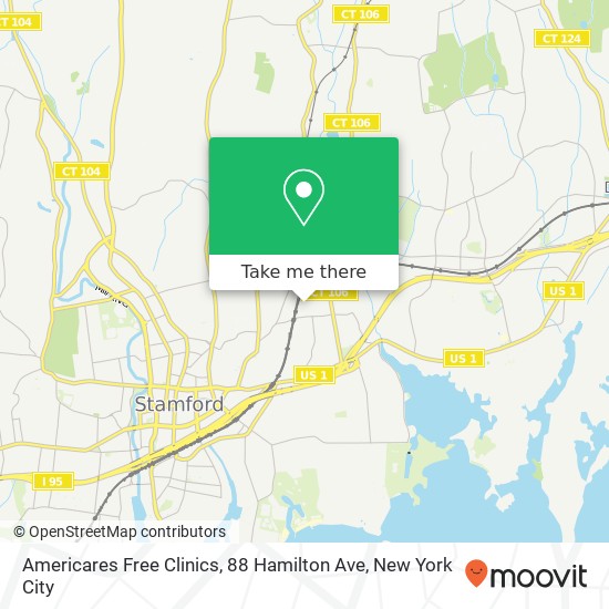 Americares Free Clinics, 88 Hamilton Ave map