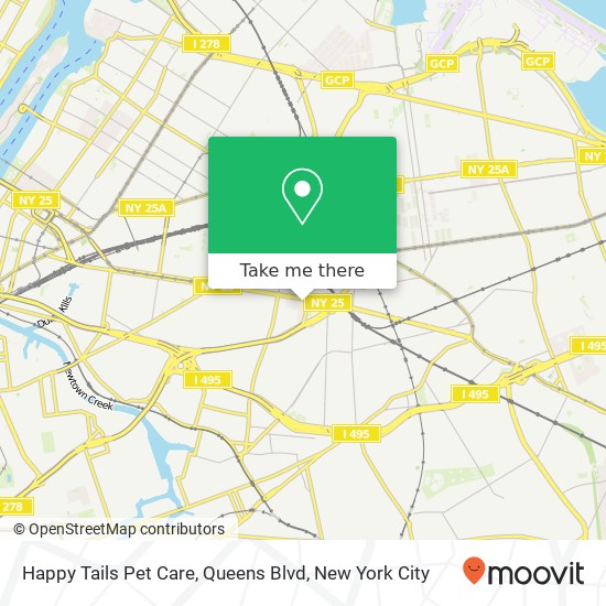 Happy Tails Pet Care, Queens Blvd map