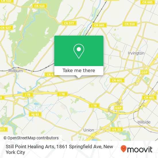 Mapa de Still Point Healing Arts, 1861 Springfield Ave