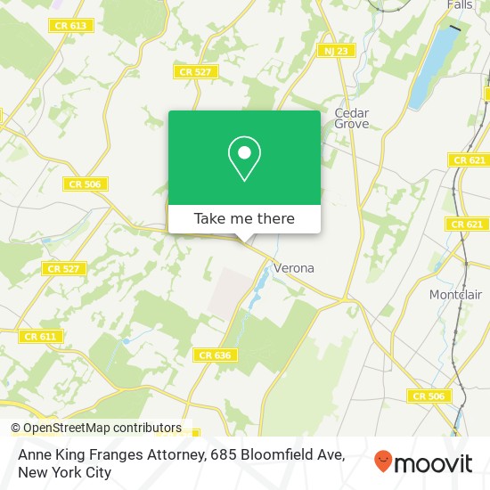 Anne King Franges Attorney, 685 Bloomfield Ave map