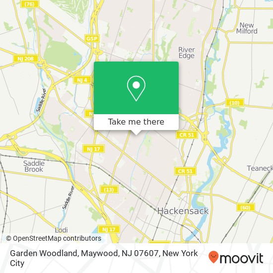 Mapa de Garden Woodland, Maywood, NJ 07607