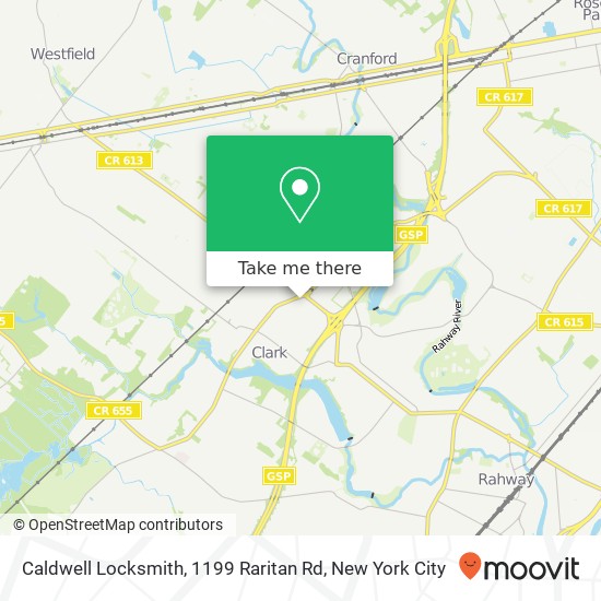 Mapa de Caldwell Locksmith, 1199 Raritan Rd
