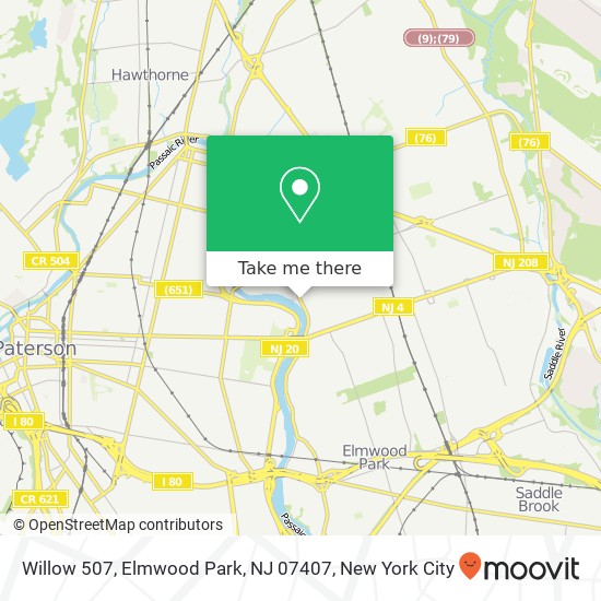 Mapa de Willow 507, Elmwood Park, NJ 07407