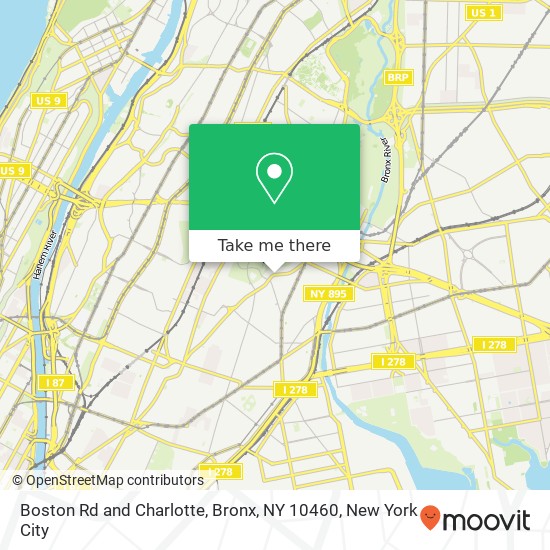 Boston Rd and Charlotte, Bronx, NY 10460 map