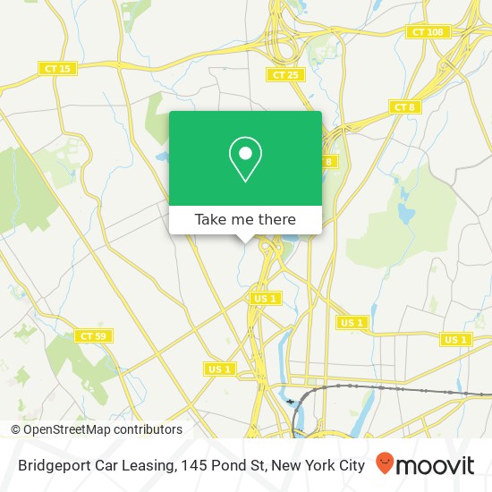 Mapa de Bridgeport Car Leasing, 145 Pond St