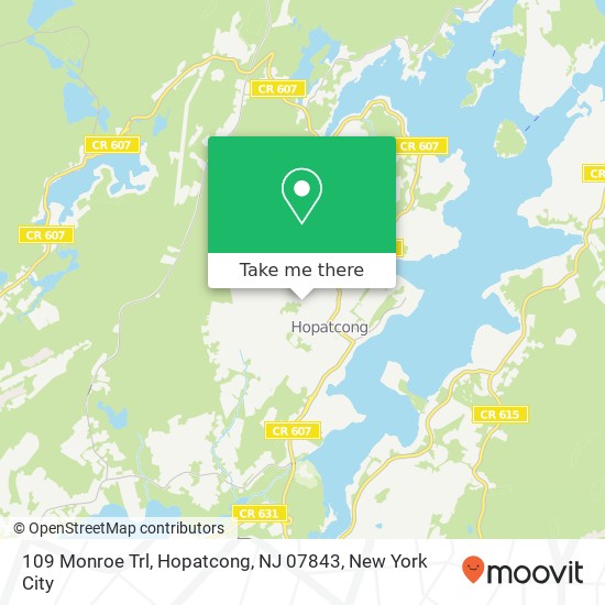 Mapa de 109 Monroe Trl, Hopatcong, NJ 07843