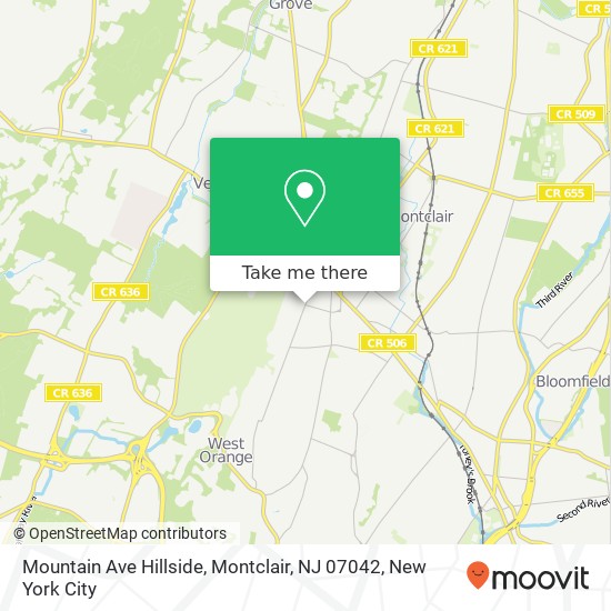 Mapa de Mountain Ave Hillside, Montclair, NJ 07042