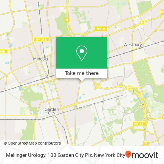Mellinger Urology, 100 Garden City Plz map