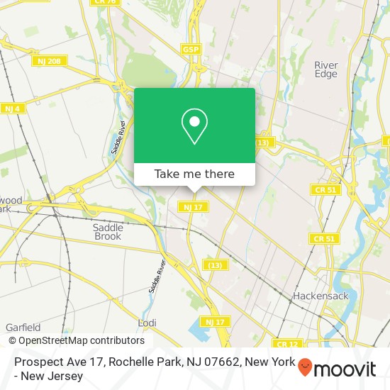 Prospect Ave 17, Rochelle Park, NJ 07662 map
