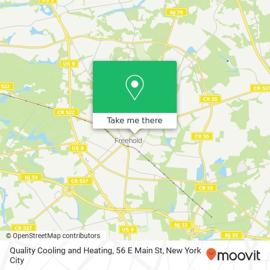 Mapa de Quality Cooling and Heating, 56 E Main St