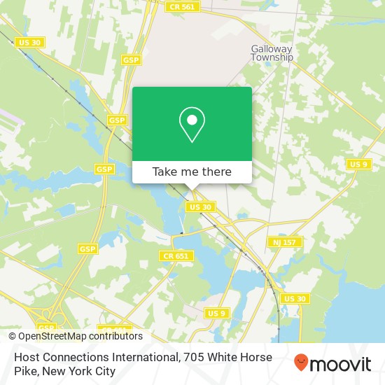 Mapa de Host Connections International, 705 White Horse Pike