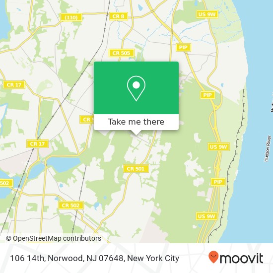 Mapa de 106 14th, Norwood, NJ 07648