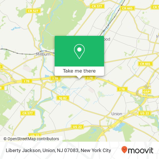 Mapa de Liberty Jackson, Union, NJ 07083