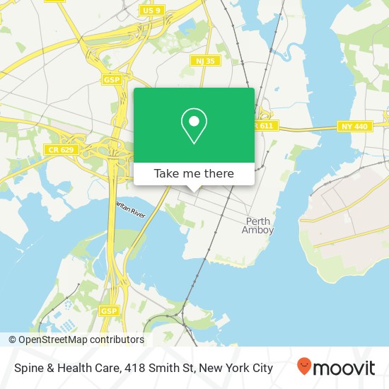 Mapa de Spine & Health Care, 418 Smith St