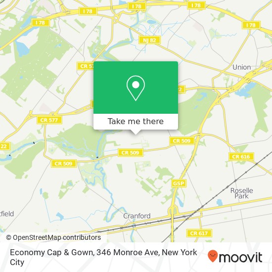 Mapa de Economy Cap & Gown, 346 Monroe Ave
