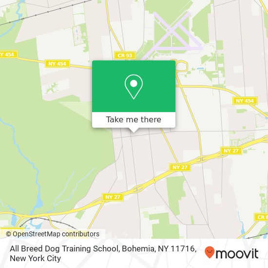 Mapa de All Breed Dog Training School, Bohemia, NY 11716