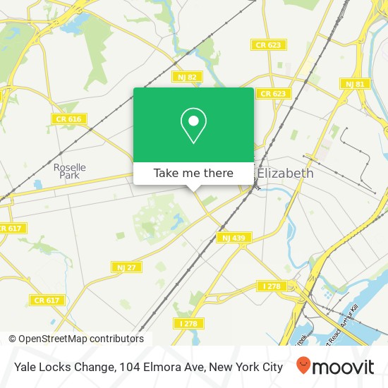 Mapa de Yale Locks Change, 104 Elmora Ave