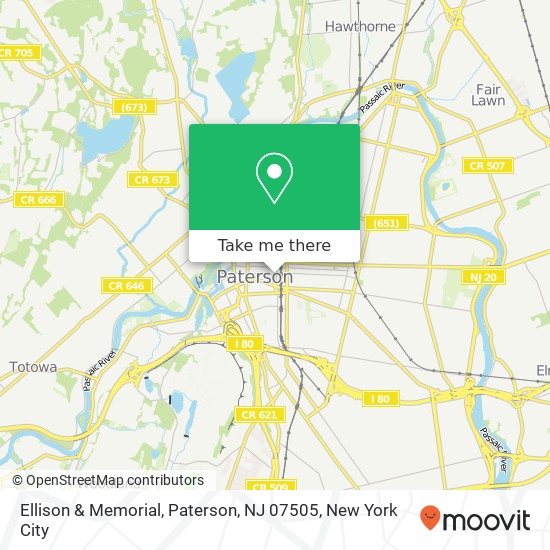 Mapa de Ellison & Memorial, Paterson, NJ 07505