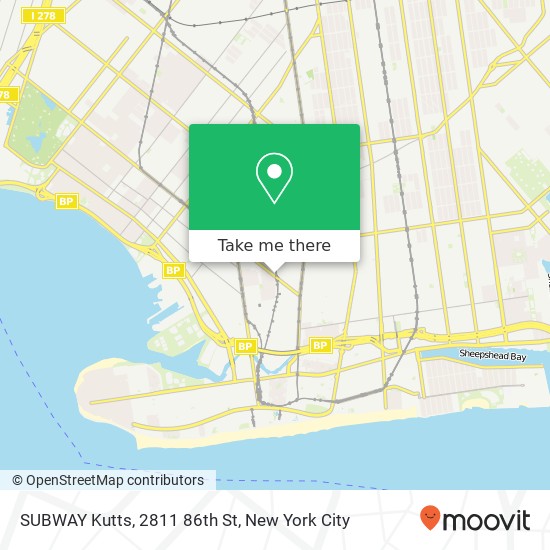 Mapa de SUBWAY Kutts, 2811 86th St