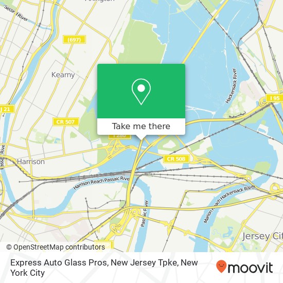 Express Auto Glass Pros, New Jersey Tpke map