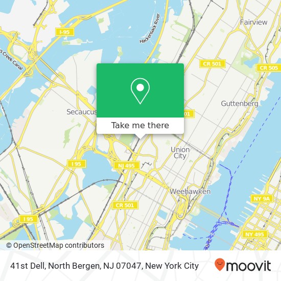 Mapa de 41st Dell, North Bergen, NJ 07047